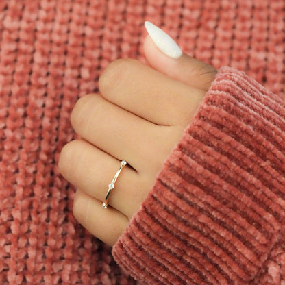 Unique Lab Diamond Bamboo Stacking Ring