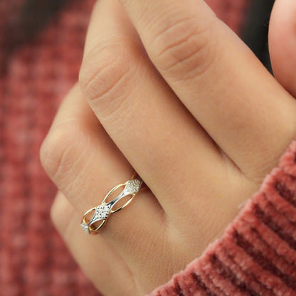 14K Gold Marquise Link Band Minimal Dainty Ring for her