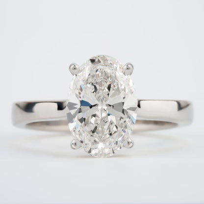 Oval Lab Diamond Ring Solitaire Engagement Ring, IGI Certified