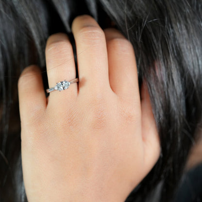 East West Marquise Lab Diamond Engagement Ring