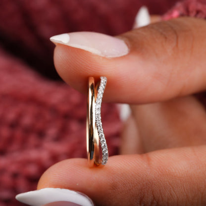Lab Diamond Double Band Ring – 14K Gold