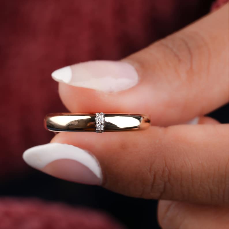 14K Gold Lab Diamond Pave Bubble Dome Ring