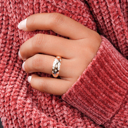 Lab Diamond Starburst Dome Ring – 14K Gold Celestial Band