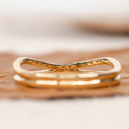 Lab Diamond Double Band Ring – 14K Gold