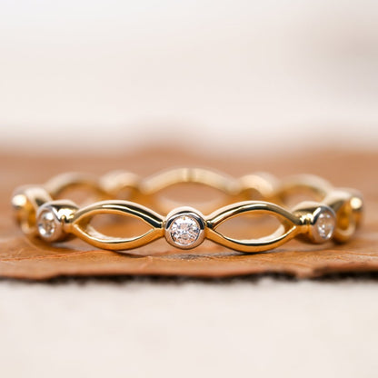 Lab Diamond Wedding Band 14kt Yellow Gold Diamond Stacking Ring