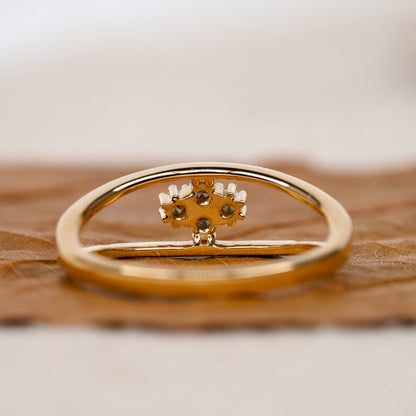 Round Lab Diamond Cluster Split Shank Engagement Ring