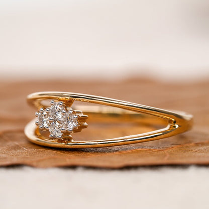 Round Lab Diamond Cluster Split Shank Engagement Ring
