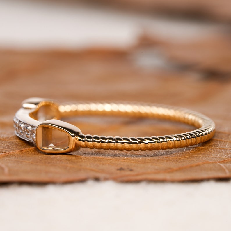 14K Gold Lab Diamond Chain Link Eternity Ring