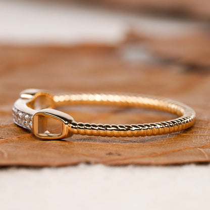 14K Gold Lab Diamond Chain Link Eternity Ring