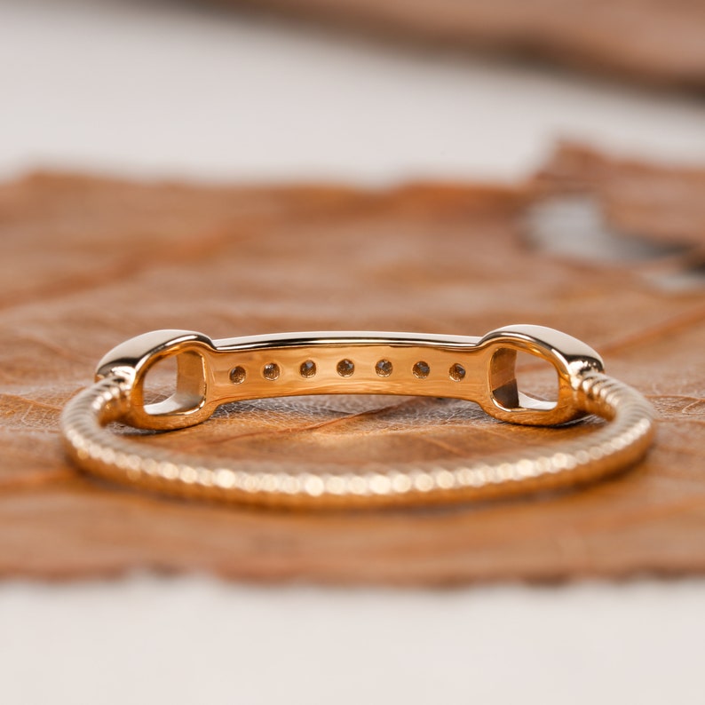 14K Gold Lab Diamond Chain Link Eternity Ring