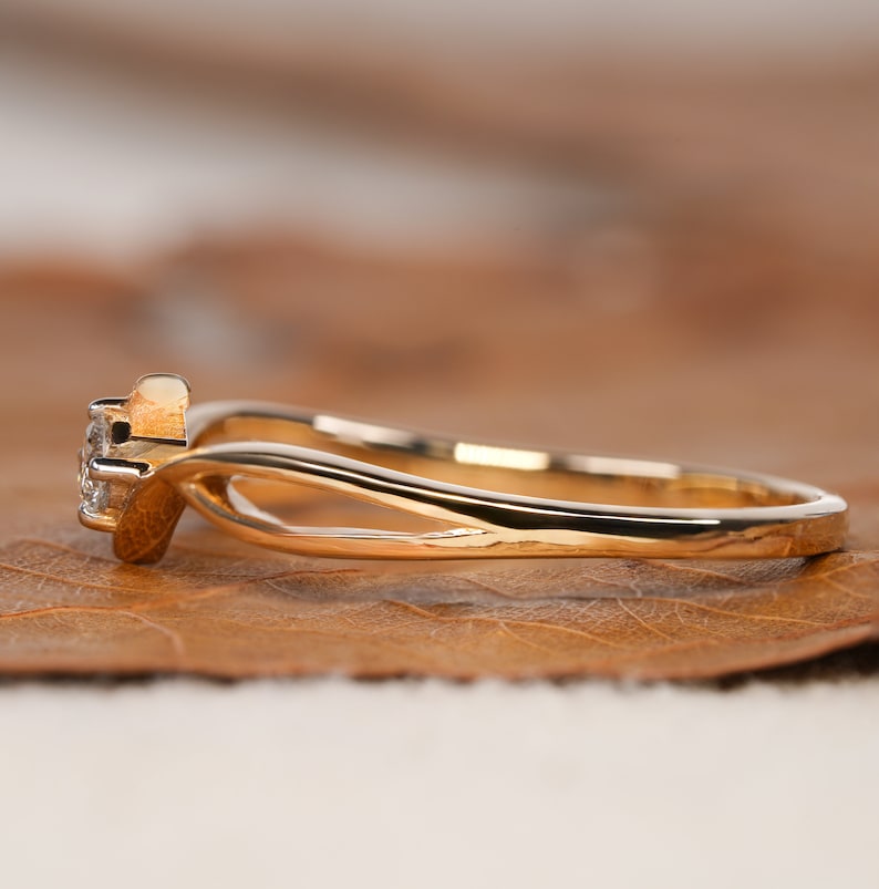 Twisted Infinity Lab Diamond Ring – 14K Gold Dainty Solitaire Band