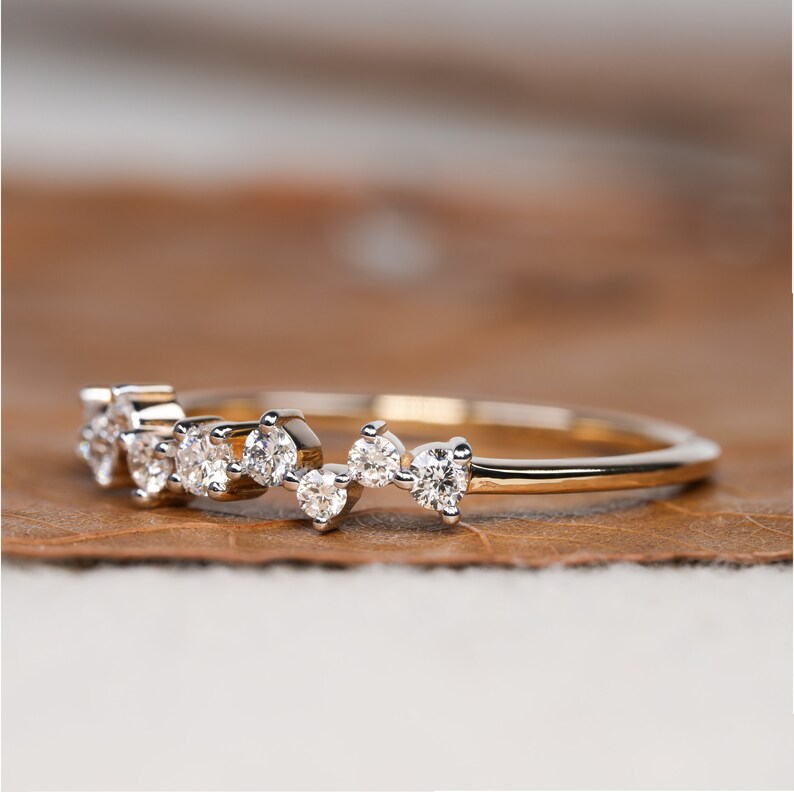 Lab Grown Diamond Cluster Engagement Ring – Minimalist Multi Stone Ring