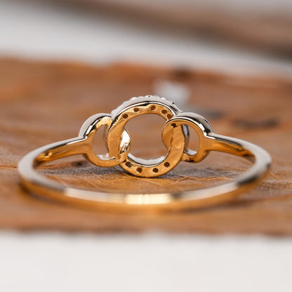 14K Gold Lab Diamond Open Circle Stackable Ring