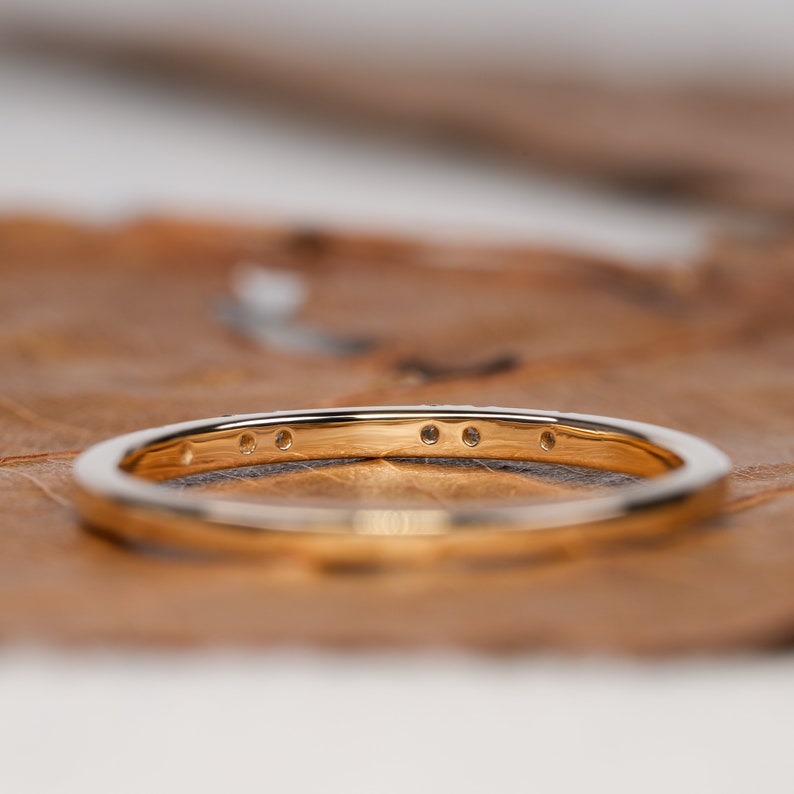 14K Gold Lab Diamond Micro Pave Wedding Band