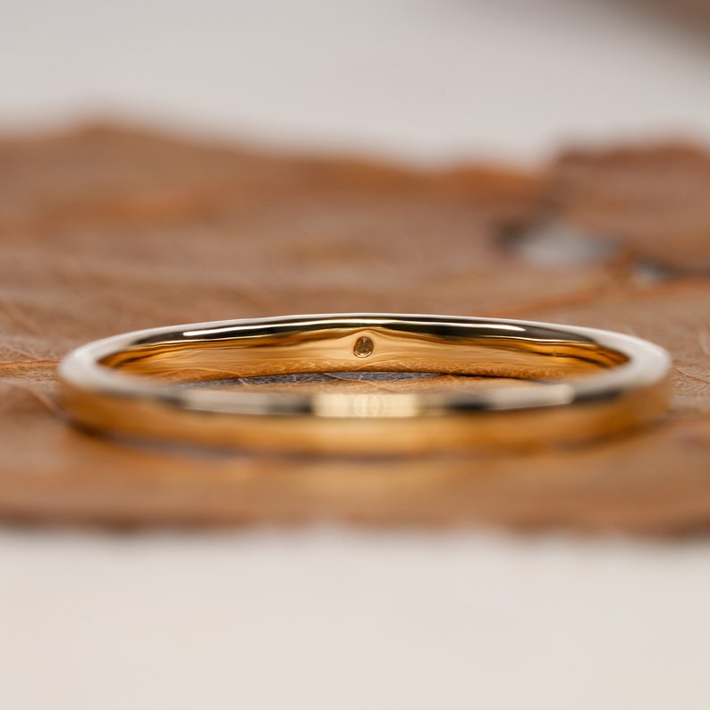 Single Round Lab Diamond Ring – Thin Minimalist Stacking Ring for Her