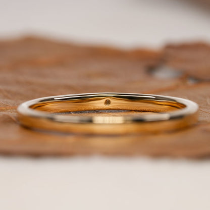 Single Round Lab Diamond Ring – Thin Minimalist Stacking Ring for Her