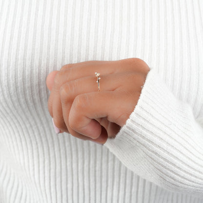 Simple Round Diamond Ring Lab Diamond Dainty Minimalist & Daily Wear Ring