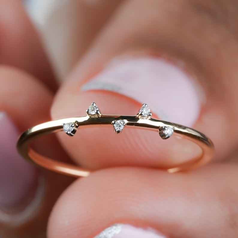 Simple Round Diamond Ring Lab Diamond Dainty Minimalist & Daily Wear Ring
