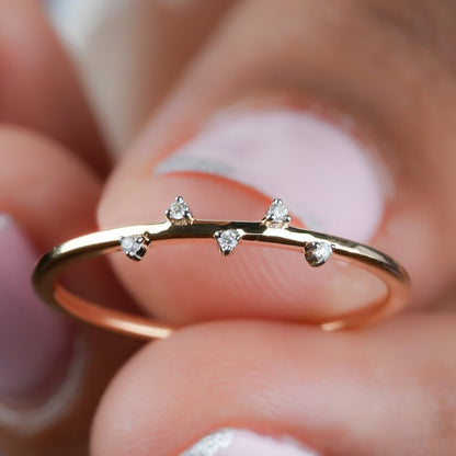 Simple Round Diamond Ring Lab Diamond Dainty Minimalist & Daily Wear Ring