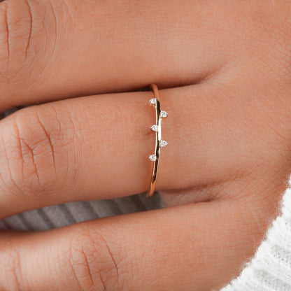 Simple Round Diamond Ring Lab Diamond Dainty Minimalist & Daily Wear Ring