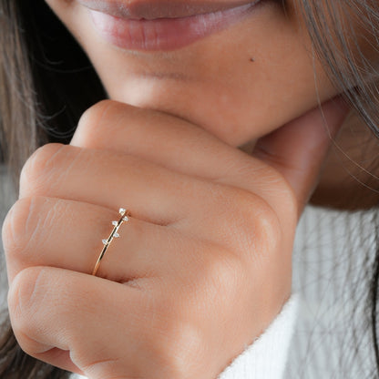 Simple Round Diamond Ring Lab Diamond Dainty Minimalist & Daily Wear Ring