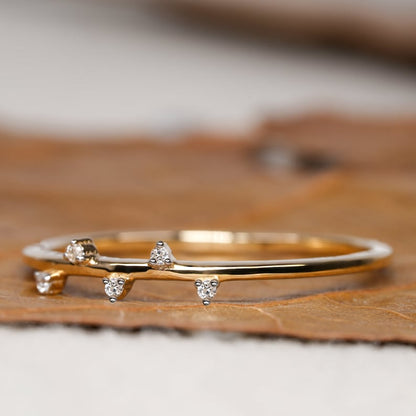 Simple Round Diamond Ring Lab Diamond Dainty Minimalist & Daily Wear Ring