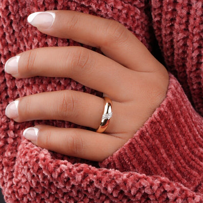 14K Gold High Dome Pave Lab Diamond Statement Ring