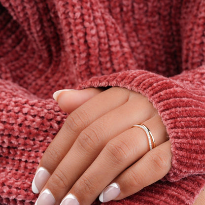 Lab Diamond Double Band Ring – 14K Gold