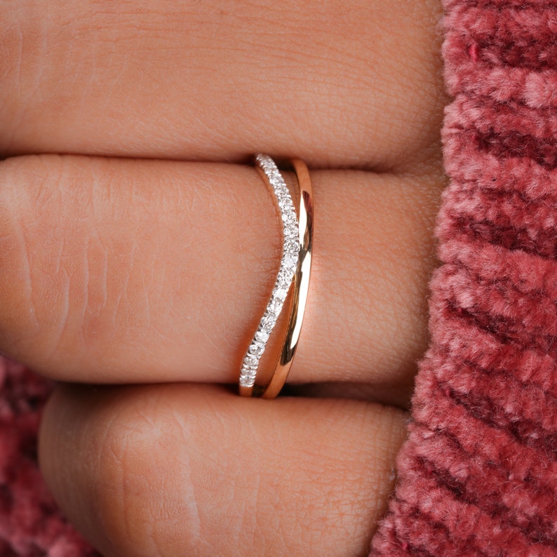 Lab Diamond Double Band Ring – 14K Gold