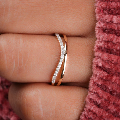 Lab Diamond Double Band Ring – 14K Gold