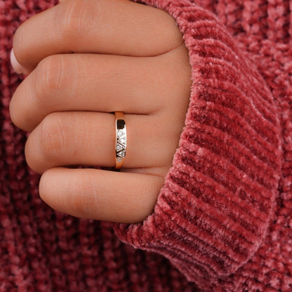 14K Gold Lab Diamond Slim Signet Pinky Ring