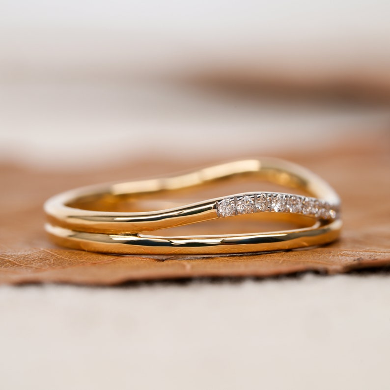 Lab Diamond Double Band Ring – 14K Gold