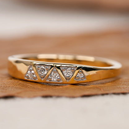 14K Gold Lab Diamond Slim Signet Pinky Ring