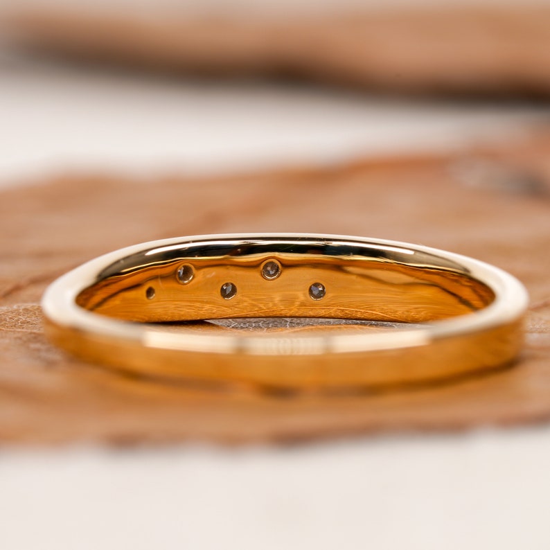 14K Gold Lab Diamond Slim Signet Pinky Ring
