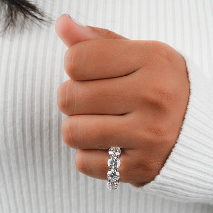 Round Lab Diamond Five-Stone Ring, IGI Certified Engagement Ring