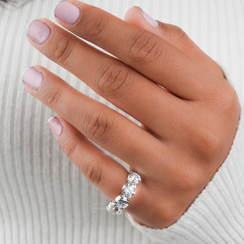 Round Lab Diamond Five-Stone Ring, IGI Certified Engagement Ring