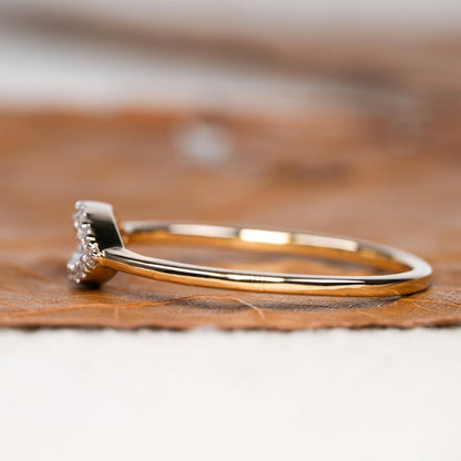 14K Solid Gold Round Lab Grown Diamond Minimalist Engagement Ring