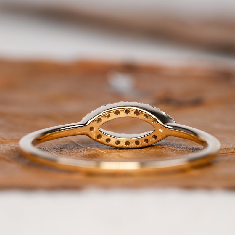 14K Solid Gold Round Lab Grown Diamond Minimalist Engagement Ring