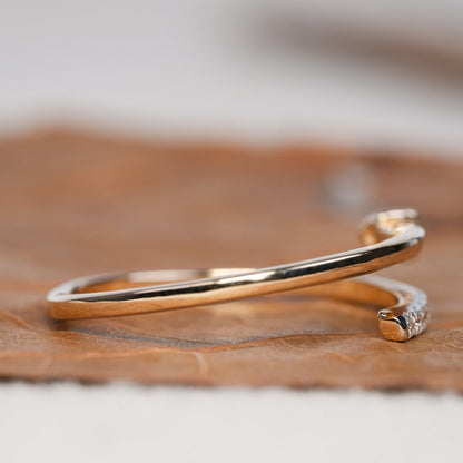 Open cuff lab diamond ring—minimal, adjustable, stackable