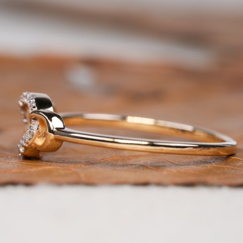 14K Gold Lab Diamond Open Circle Stackable Ring