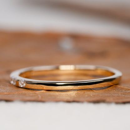 14K Gold Lab Diamond Micro Pave Wedding Band