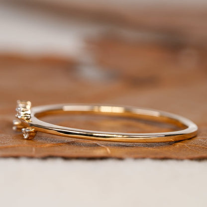 Simple Round Diamond Ring Lab Diamond Dainty Minimalist & Daily Wear Ring