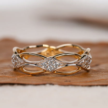 14K Gold Marquise Link Band Minimal Dainty Ring for her