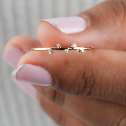 Simple Round Diamond Ring Lab Diamond Dainty Minimalist & Daily Wear Ring