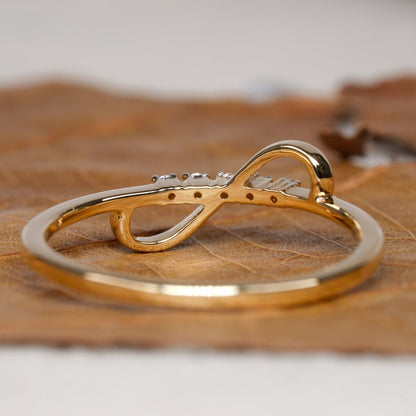 14K Yellow Gold Lab Diamond Infinity Minimalist Stacking Ring