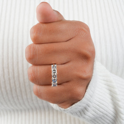 CarrÃ© Lab Diamond Five-Stone Ring, Solid Gold Stackable Band