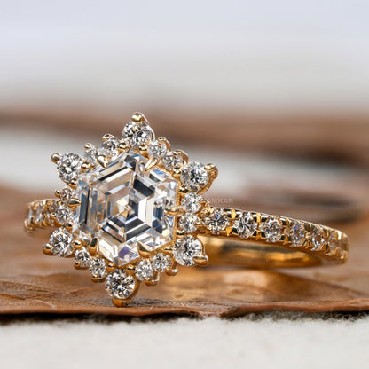 Hexagon Lab Diamond Engagement Ring for Women - IGI certidied