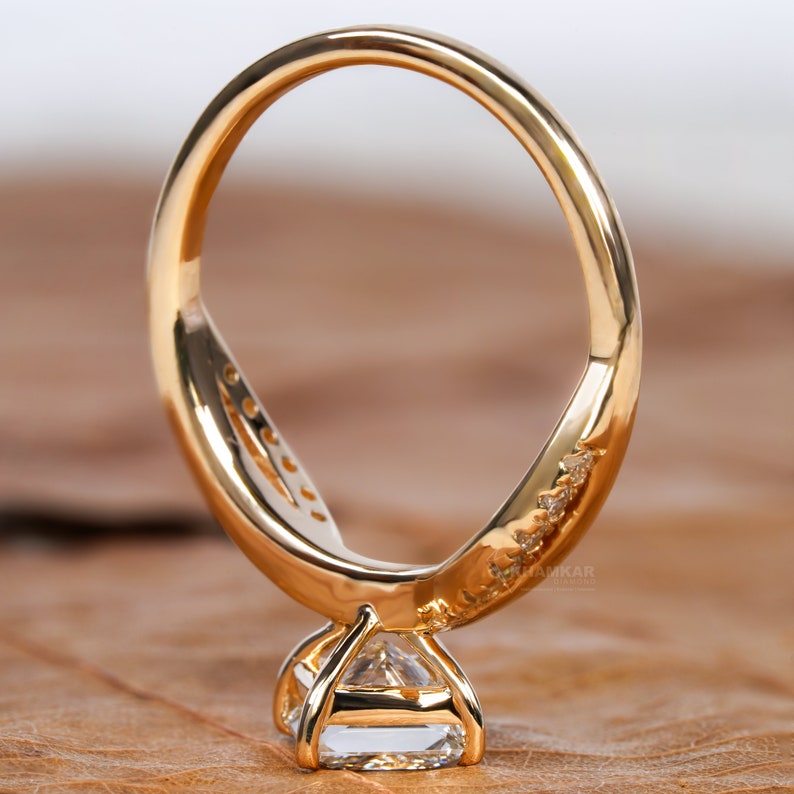 1CT Princess Lab Diamond Twisted Wedding Ring