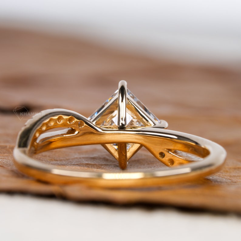 1CT Princess Lab Diamond Twisted Wedding Ring