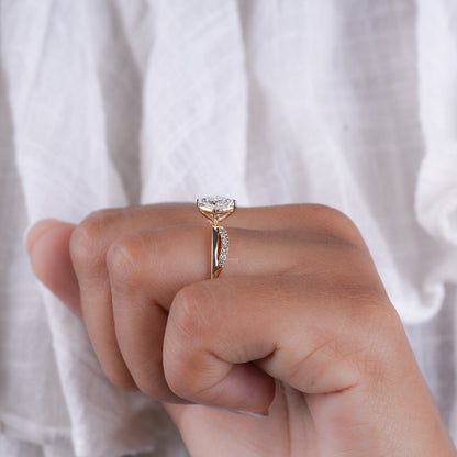 1CT Princess Lab Diamond Twisted Wedding Ring